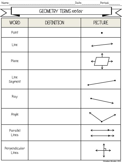 Geometry Worksheets .